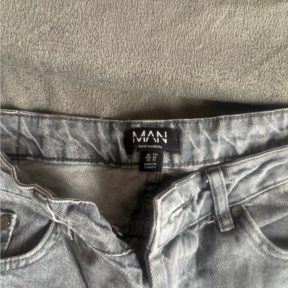 Boohoo Mens Gray Jeans Contemporary Style